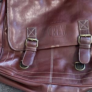 Crew Burgundy Leather Messenger Bag